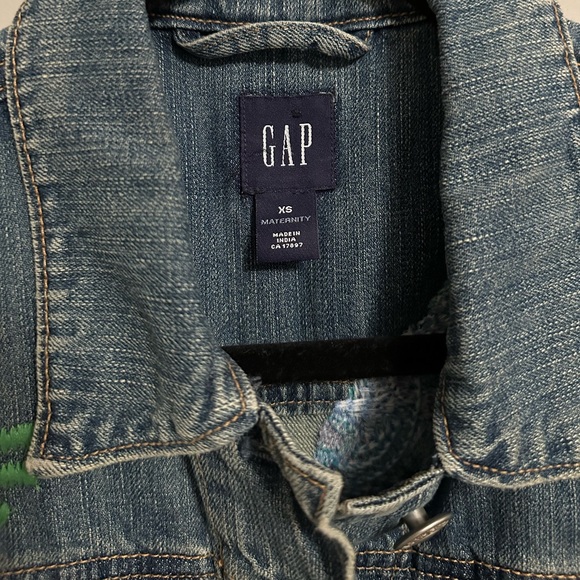 Gap Maternity Jacket XS Peacock Embroidered - Picture 2 of 4